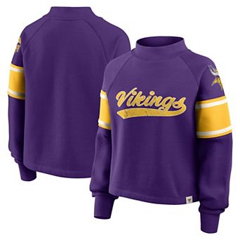 Women's Fanatics Purple Minnesota Vikings Oversized Hometown Toss Sweep Mock Neck Pullover