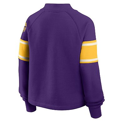 Women's Fanatics Purple Minnesota Vikings Oversized Hometown Toss Sweep Mock Neck Pullover