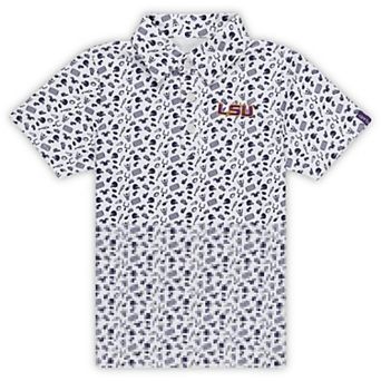 Toddler Garb Purple LSU Tigers Tom Allover Print Performance Polo