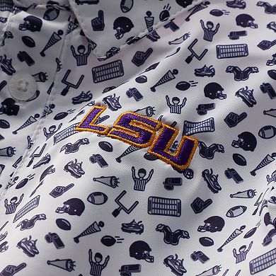 Toddler Garb Purple LSU Tigers Tom Allover Print Performance Polo