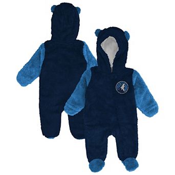Infant & Newborn Outerstuff Navy Minnesota Timberwolves Stay Napping Fleece Bunting Full-Zip Sleeper
