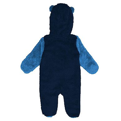 Infant & Newborn Outerstuff Navy Minnesota Timberwolves Stay Napping Fleece Bunting Full-Zip Sleeper