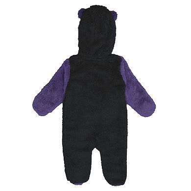 Infant & Newborn Outerstuff Black Sacramento Kings Stay Napping Fleece Bunting Full-Zip Sleeper