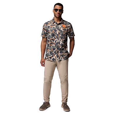 Men's Columbia Camo Clemson Tigers Super Slack Tide Omni-Wick Button-Up Shirt