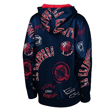 Youth Outerstuff Navy LA Clippers Moving Violation Hoodie