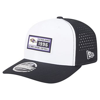 Men's New Era White/Black Baltimore Ravens Established Patch 9SEVENTY Adjustable Hat