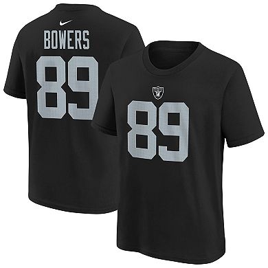 Youth Nike Brock Bowers Black Las Vegas Raiders Player Name & Number T-Shirt