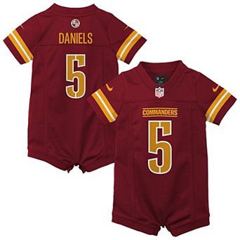 Newborn & Infant Nike Jayden Daniels Burgundy Washington Commanders Game Romper Jersey