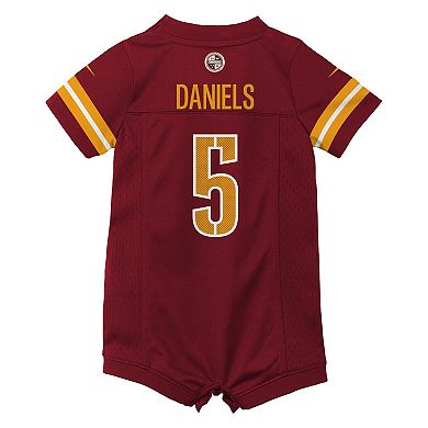 Newborn & Infant Nike Jayden Daniels Burgundy Washington Commanders Game Romper Jersey
