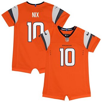 Newborn & Infant Nike Bo Nix Orange Denver Broncos Game Romper Jersey