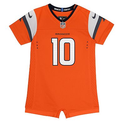 Newborn & Infant Nike Bo Nix Orange Denver Broncos Game Romper Jersey