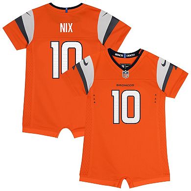 Newborn & Infant Nike Bo Nix Orange Denver Broncos Game Romper Jersey