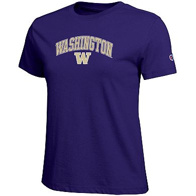 Women's Champion Purple Washington Huskies Arched Over Logo T-Shirt