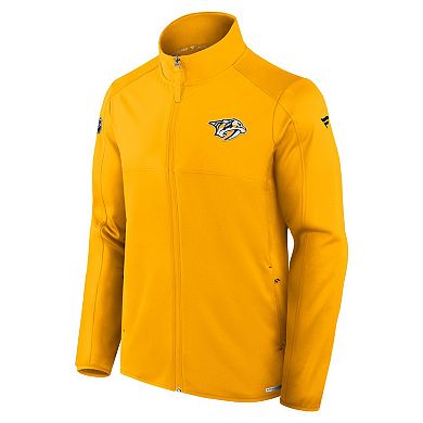 Men's Fanatics Gold Nashville Predators Authentic Pro Rink Fleece Full-Zip Jacket