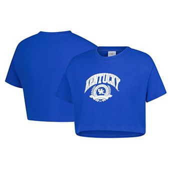 Girls Youth ZooZatz Royal Kentucky Wildcats Laurels Tri-Blend Cropped T-shirt
