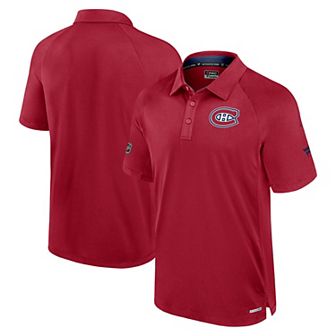 Men's Fanatics Red Montreal Canadiens Authentic Pro Rink Raglan Polo