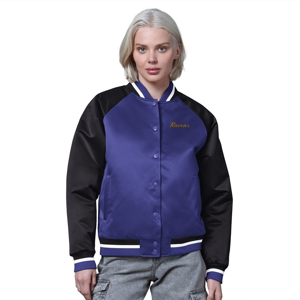 Women's Starter Purple/Black Baltimore Ravens Satin Full-Snap