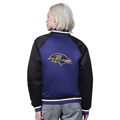 Women's Starter Purple/Black Baltimore Ravens Satin Full-Snap