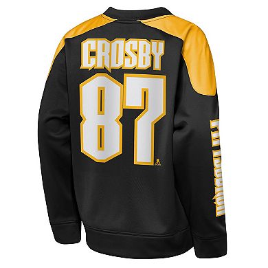 Youth Outerstuff Sidney Crosby Black Pittsburgh Penguins Best Defense Name & Number Crewneck Sweatshirt