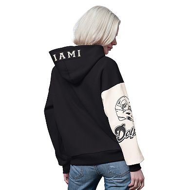 Women's Starter Black Miami Dolphins 4th Down Full-Zip Hoodie