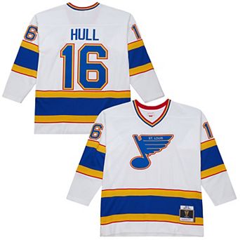 Men's Mitchell & Ness Brett Hull White St. Louis Blues 1990-91 Power Play Jersey