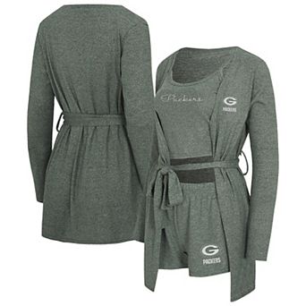 Women's Concepts Sport Green Green Bay Packers Rigor Tank, Short & Robe Set