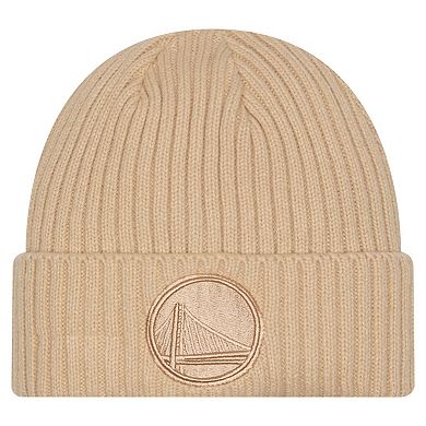 Men's New Era Tan Golden State Warriors Color Pack Cuffed Knit Hat