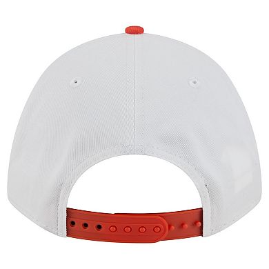 Men's New Era White/Orange Oklahoma State Cowboys Arch Two-Tone Rope 9FORTY A-Frame M-Crown Adjustable Hat