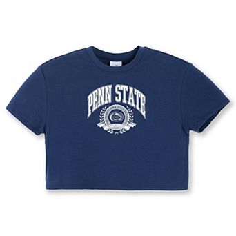 Girls Youth ZooZatz Navy Penn State Nittany Lions Laurels Tri-Blend Cropped T-shirt
