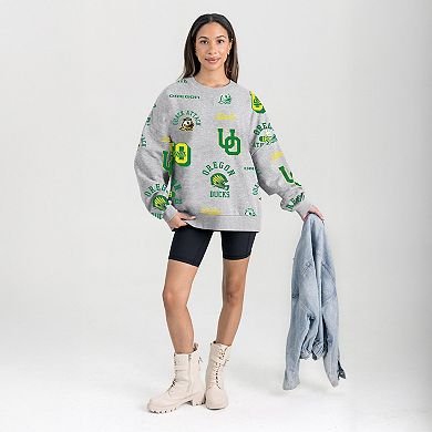 Women's Gameday Couture Gray Oregon Ducks Always on Repeat Fleece Sweatshirt
