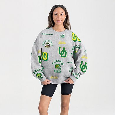 Women's Gameday Couture Gray Oregon Ducks Always on Repeat Fleece Sweatshirt