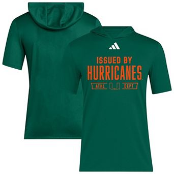 Men's adidas Green Miami Hurricanes 2025 AREOREADY Sideline Training Hooded T-Shirt