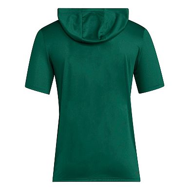 Men's adidas Green Miami Hurricanes 2025 AREOREADY Sideline Training Hooded T-Shirt