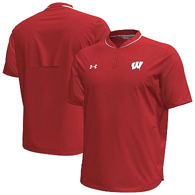 Men's Under Armour Red Wisconsin Badgers Motivate Quarter-Zip Top