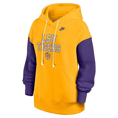 Women's Nike Gold/Purple LSU Tigers Oversized Legacy Phoenix Pullover Hoodie