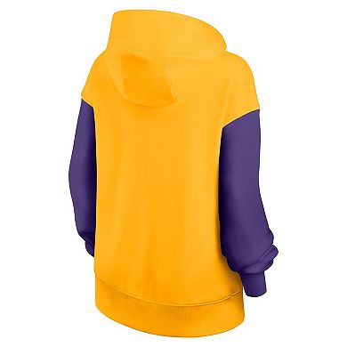 Women's Nike Gold/Purple LSU Tigers Oversized Legacy Phoenix Pullover Hoodie
