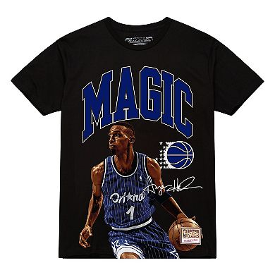 Men's Mitchell & Ness Penny Hardaway Black Orlando Magic Hardwood Classics Player Arch T-Shirt