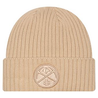 Men's New Era Tan Denver Nuggets Color Pack Cuffed Knit Hat