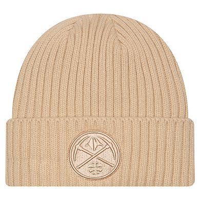 Men's New Era Tan Denver Nuggets Color Pack Cuffed Knit Hat
