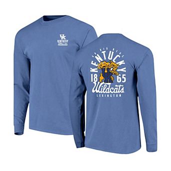 Men's Royal Kentucky Wildcats Comfort Colors Mascot Overlay Long Sleeve T-Shirt