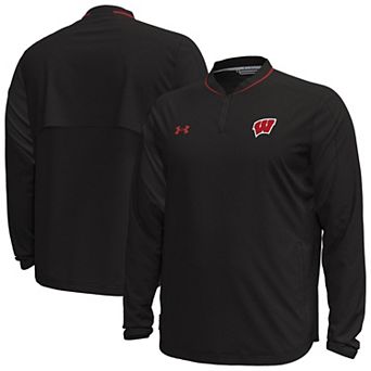 Men's Under Armour Black Wisconsin Badgers Motivate Long Sleeve Quarter-Zip Jacket