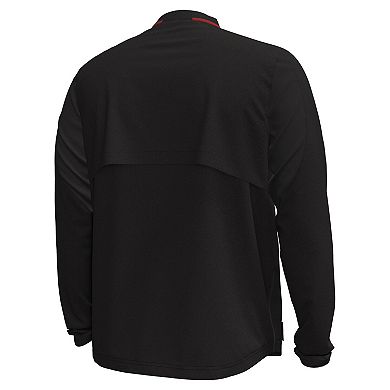 Men's Under Armour Black Wisconsin Badgers Motivate Long Sleeve Quarter-Zip Jacket
