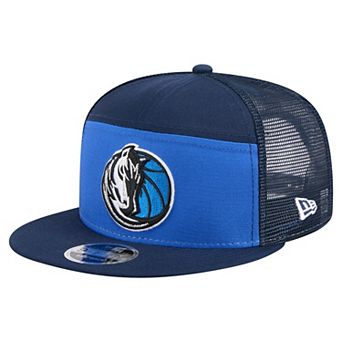Men's New Era Blue/Navy Dallas Mavericks Outdoor Split Panel 9FIFTY Snapback Hat
