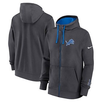 Men's Nike Anthracite Detroit Lions Primetime Club Full-Zip Hoodie