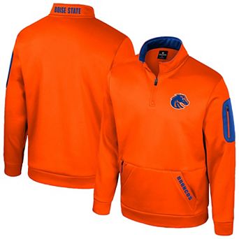 Men's Colosseum Orange Boise State Broncos Mainframe Quarter-Zip Fleece Jacket