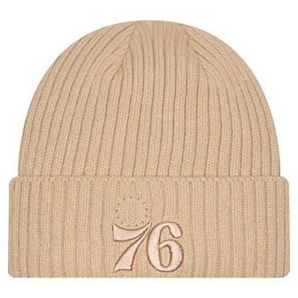 Men's New Era Tan Philadelphia 76ers Color Pack Cuffed Knit Hat