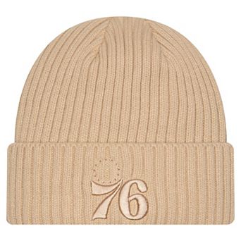 Men's New Era Tan Philadelphia 76ers Color Pack Cuffed Knit Hat