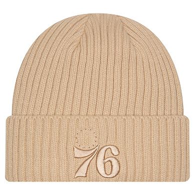 Men's New Era Tan Philadelphia 76ers Color Pack Cuffed Knit Hat