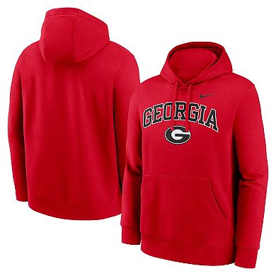 Men's Nike Red Georgia Bulldogs Club Fleece Arch Pullover Hoodie