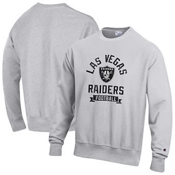 Men's Champion Heather Gray Las Vegas Raiders Reverse Weave Fleece Pullover Sweatshirt